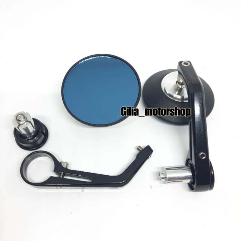 Spion Jalu Bulat Caferacer XTC Model Rizoma Mirror Biru Spion Jalu Bar End PCX Nmax Vespa Aerox