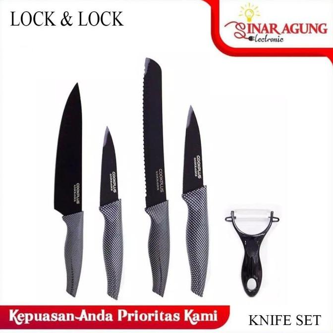 PISAU SET / KNIFE SET BLACK LOCK & LOCK ISI 5 PISAU LOCK N LOCK