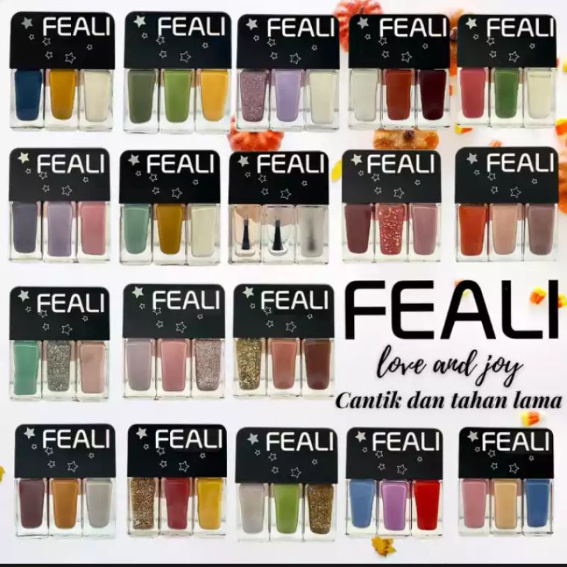 FEALI 3IN1 Kutek Halal Kuteks 3 Tone Kutek Korea Cat Kuku muslimah Gel Nail polish