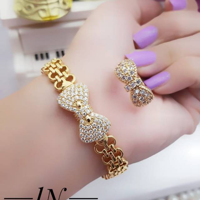 Xuping gelang dan cincij lapis emas 24k 3119