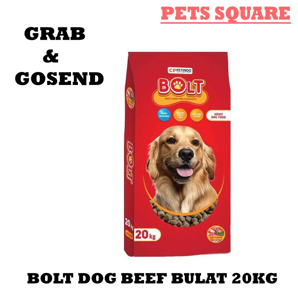 BOLT DOG BEEF KIBBLE BULAT 20KG (GRAB/GOSEND)