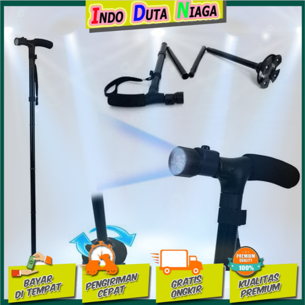 Trust Cane Lighted Crutch Five Sections Tongkat Bantu Jalan