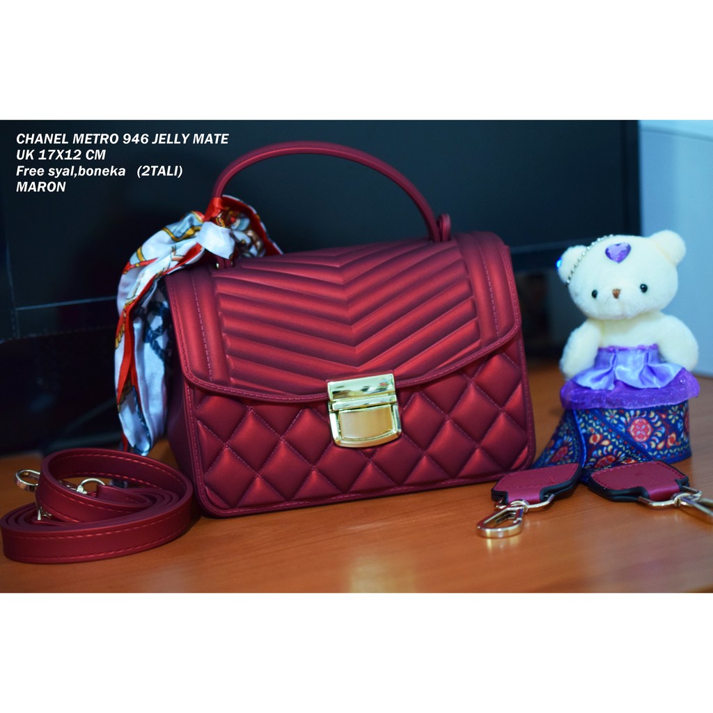 B946 Tas  Selempang  jelly  matte chanel metro 1tali 2tali 