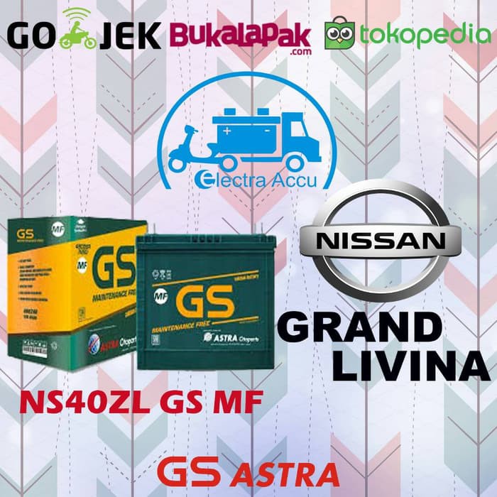"Aki Mobil Nissan Grand Livina GS astra NS40ZL Aki Kering"