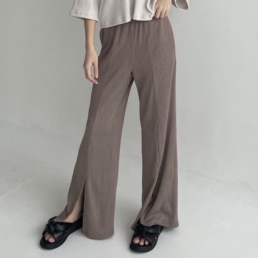 Peach Poppy MOA Knit Pants - Celana Belah Wanita