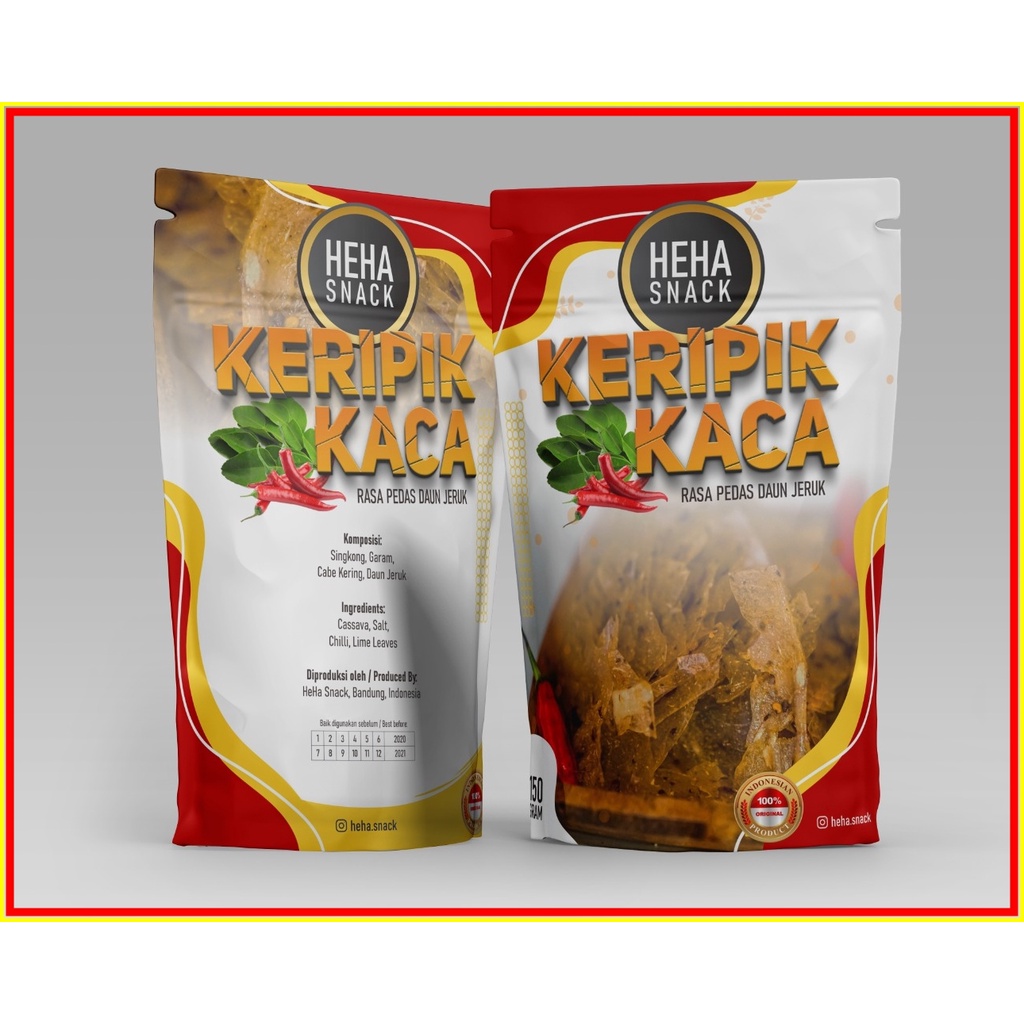 

kripik kaca Keripik kaca 80gr Keripik kaca pedas daun jeruk Makanan ringan Snack Snack premium