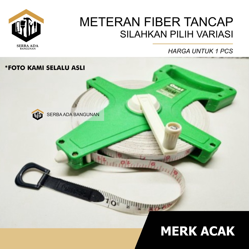 METERAN FIBER 30 50 METER / METERAN TANCAP TANAH 30M 50M ROLL GULUNGAN FIBER