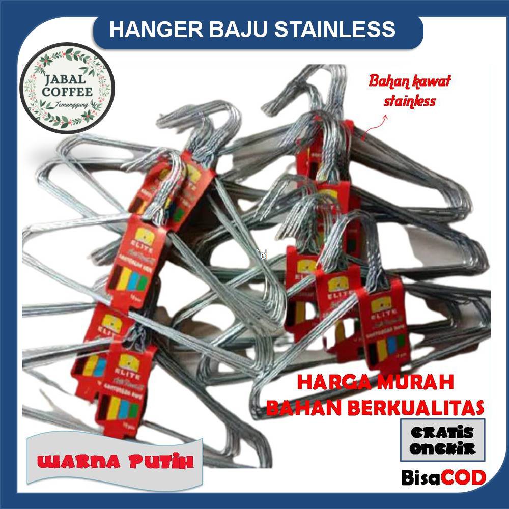 Hanger Stainless Anti Karat / Gantungan Baju Kawat Stainless / Hanger Besi / Gantungan Baju J38