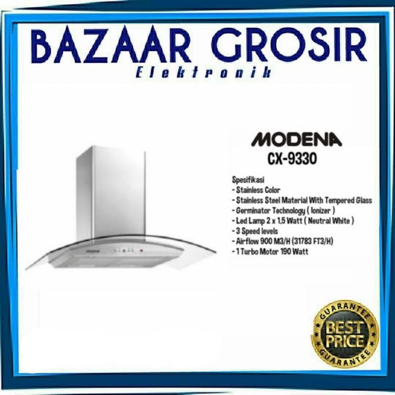 MODENA CX9330 COOKER HOOD MODENA PENGHISAP ASAP DAPUR CX9330 TUDUNG HISAP
