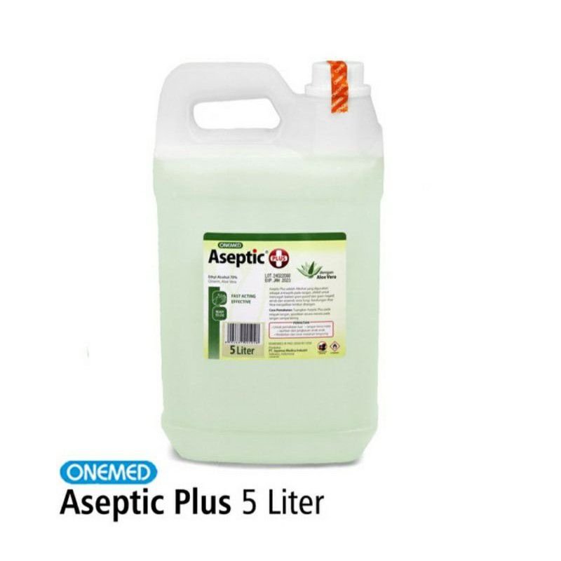 Aseptic Plus Onemed 5L / Hand Sanitizer Cair Murah / Aloe Vera