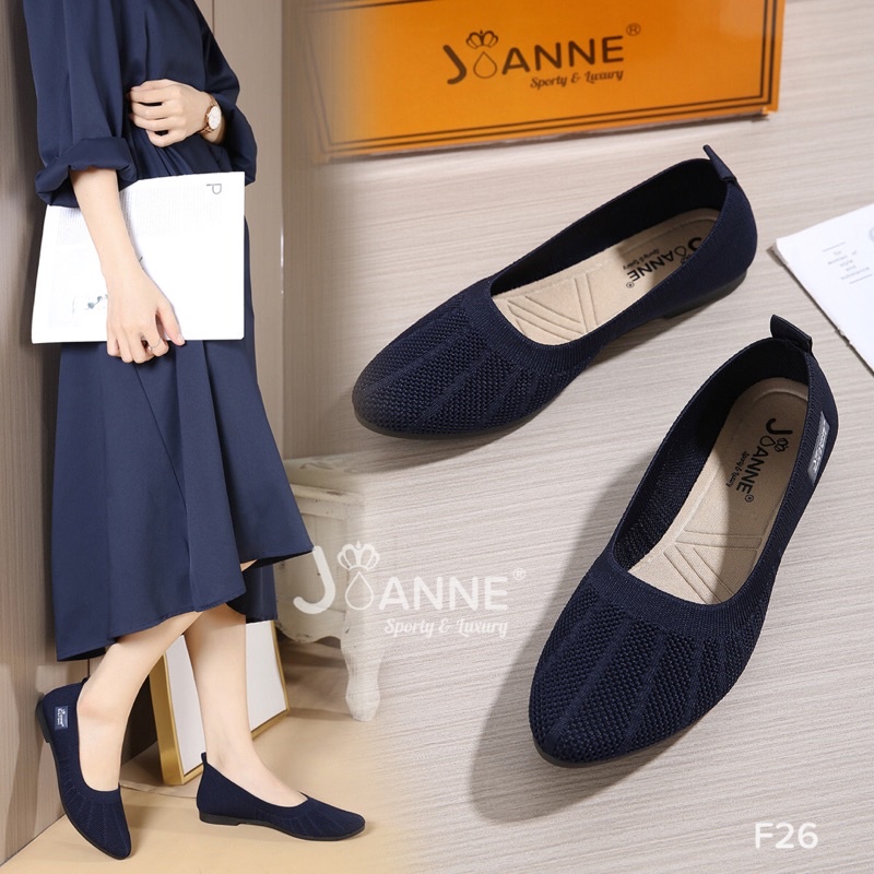 RESTOCK! [ORIGINAL] JOANNE FlyKnit Flat Shoes Sepatu Wanita #F26