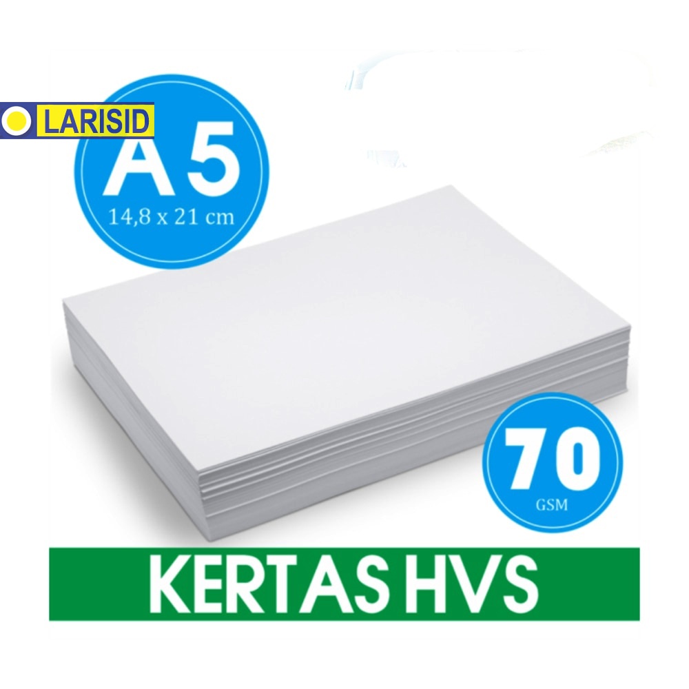 

KERTAS HVS 75 GSM UKURAN A5 148 X 21 CM - 1 RIM ISI 500 LEMBAR