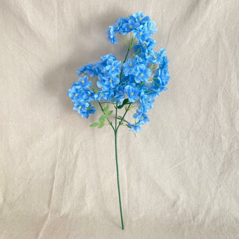 Bunga Cherry Blossom paris X3 (satuan) Bunga Artificial/Bunga Plastik/Bunga Dekorasi/Pernikahan-Biru