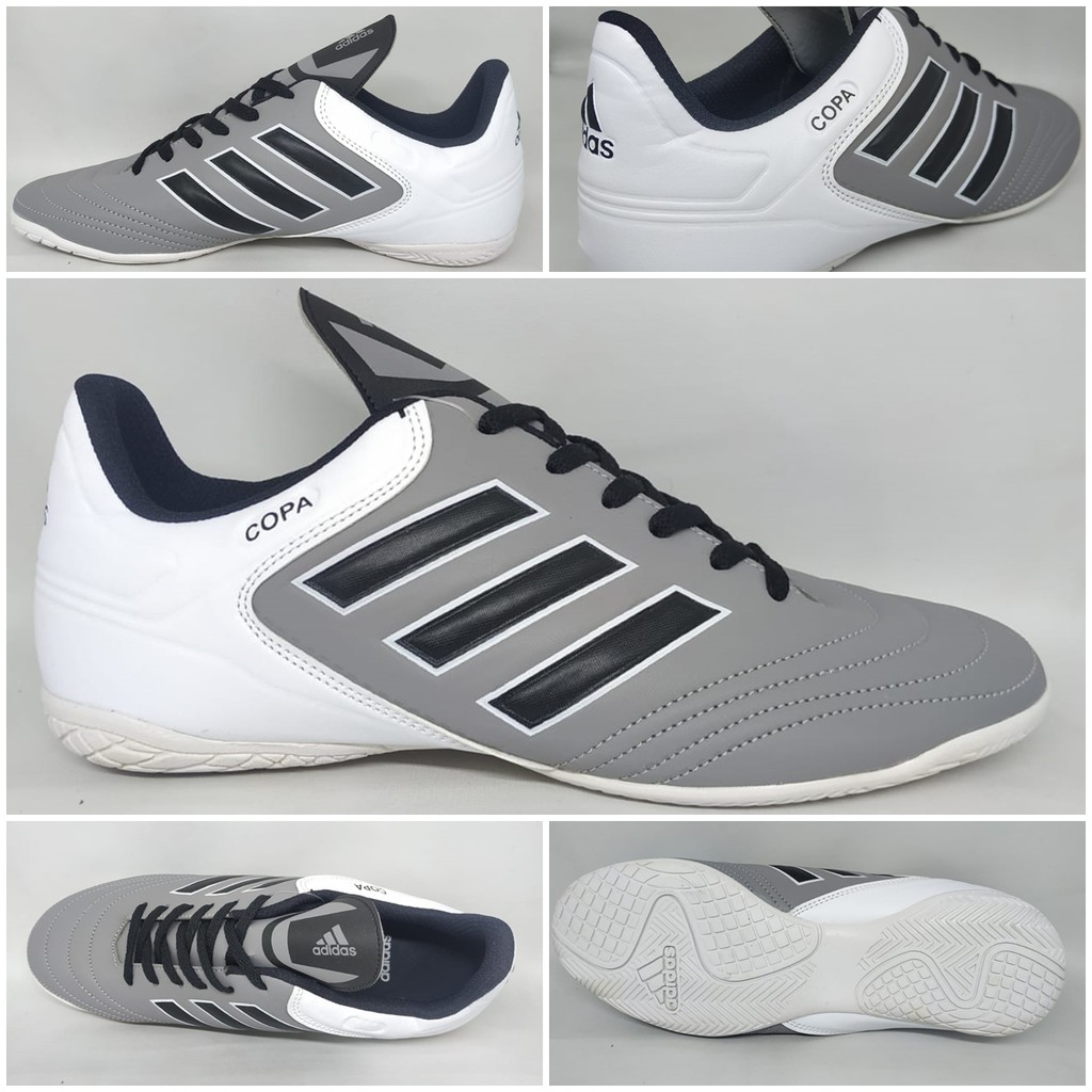 Sepatu Futsal Dewasa Adidas Copa Abu-abu Putih List Hitam Terbaru Murah