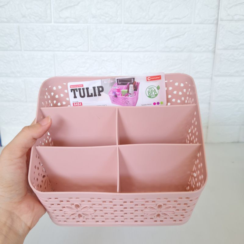 Keranjang Estetik Sekat /keranjang serbaguna TULIP(1pc)