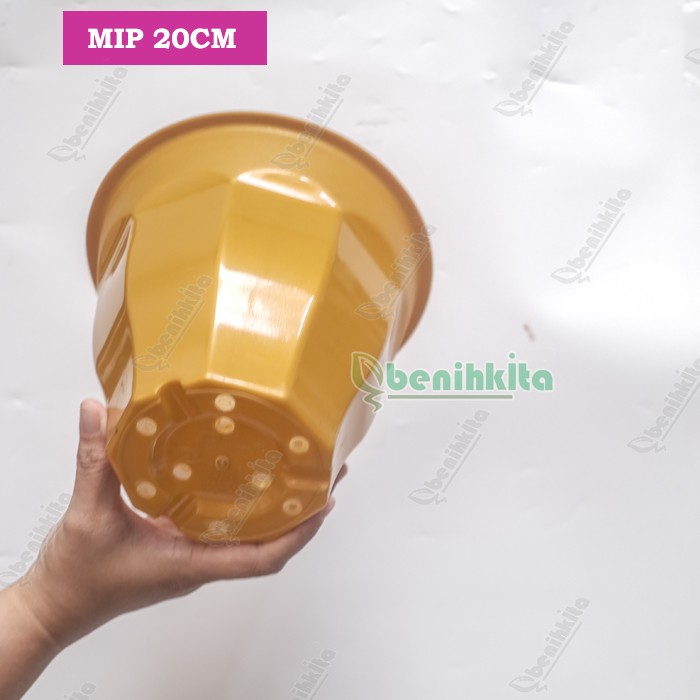 Pot Tanaman-Bunga Tinggi Warna Gold 20cm (MIP)