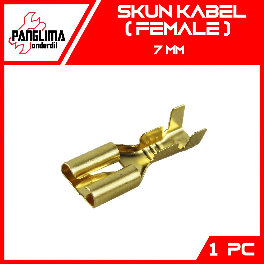 Skun Female 7 mm 7x19 Sekun-Terminal Kabel Connector-Conector-Konektor Gepeng-Pipih Bikang-Cewe-Perempuan Socket-Soket Besar