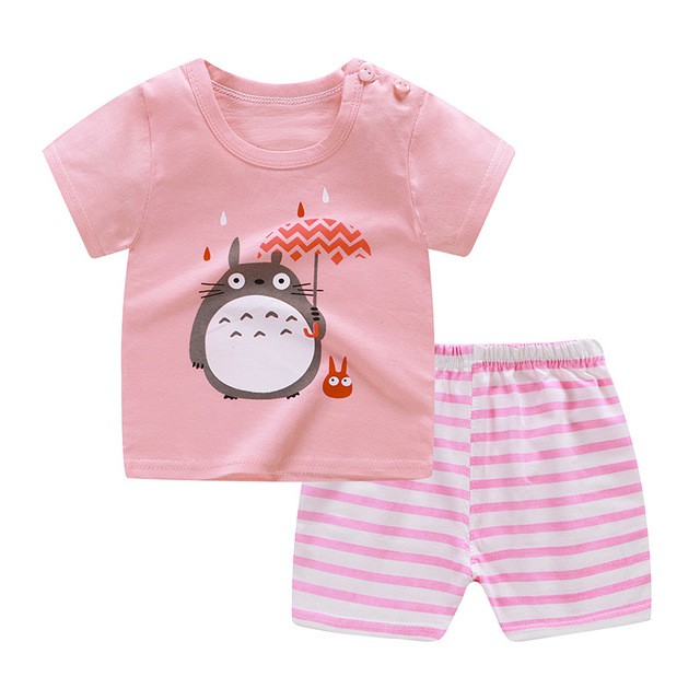 Goblin♛ PB009 COD Baju Jumper Anak Piyama Pakaian Romper Bayi Tidur Fashion Setelan Celana Pendek Import-6