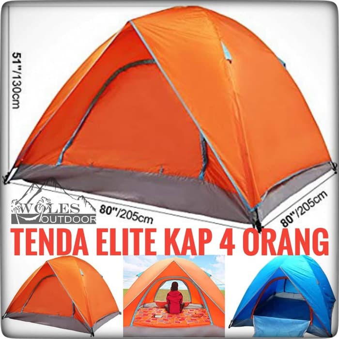 Jual Tenda Camping Elite Double Layer Kapasitas Orang Orange