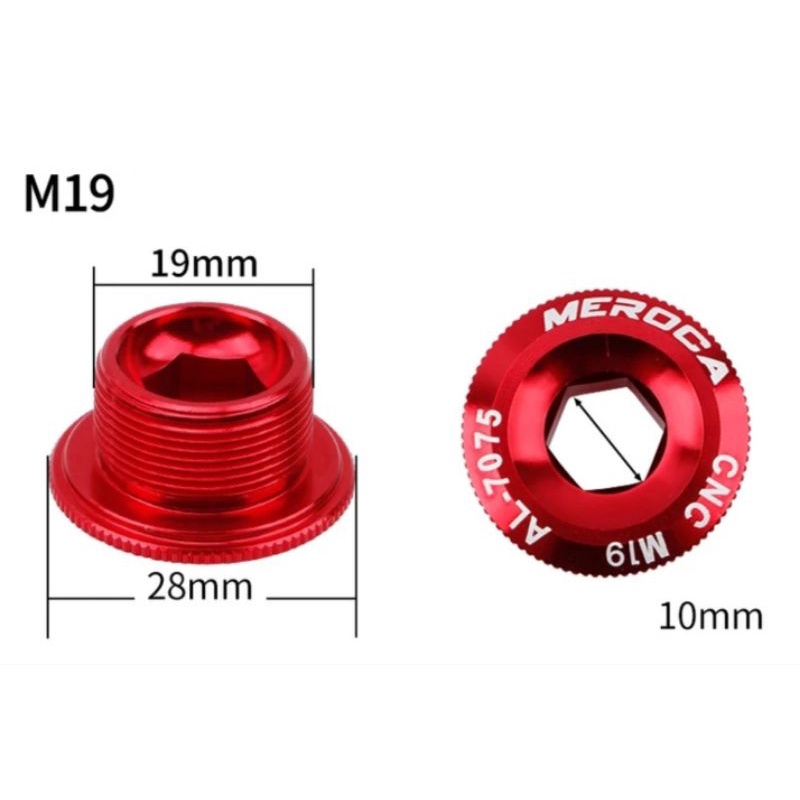 Meroca Baut Arm Crank M19 Baut Crank HT2 Hollowtech 2 Baut Crank Sepeda M19