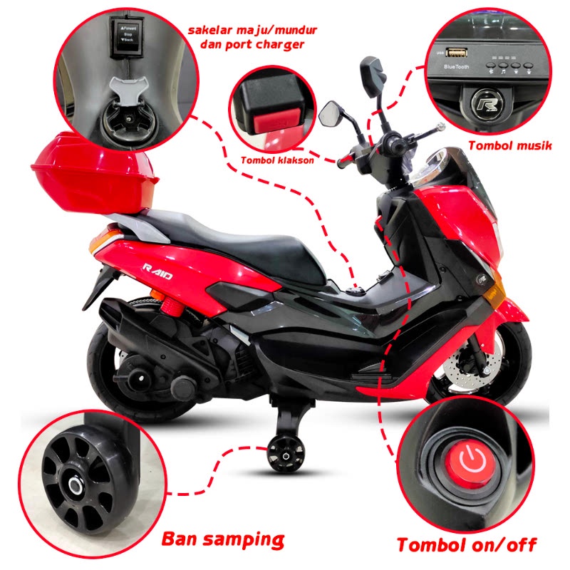 Mainan Motor Aki Anak Nmax PMB M588 / Mainan Motor Aki/ Mainan Motor-Motoran Anak/ Mainan Motor ACCU/ Motor Aki Anak 588P PMB