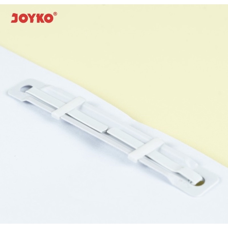 ( Pak 50 Pc ) JOYKO PAPER FASTENER PLASTIC WHITE - PENGIKAT KERTAS JEPIT ACCO PUTIH