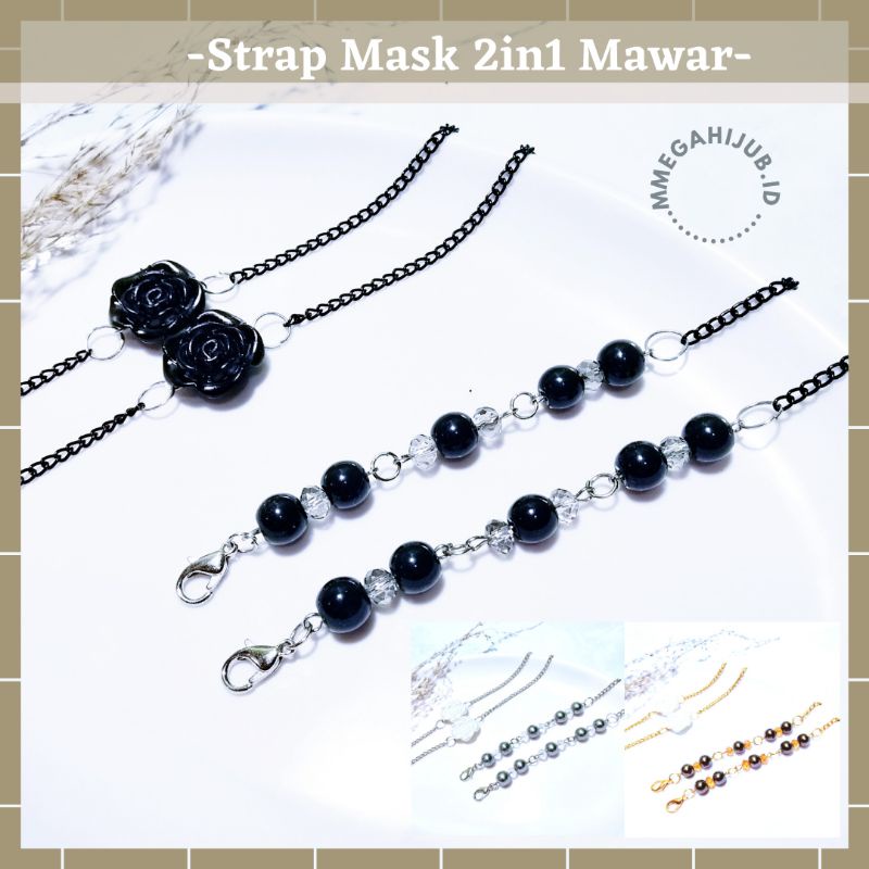 STRAP MASK MAWAR | STRAP MASKER 2IN1 | STRAP MASKER MURAH | GANTUNGAN   MASKER | STRAP MASK HIJAB | STRAP MASK KOREA | STRAP MASK HANDMADE