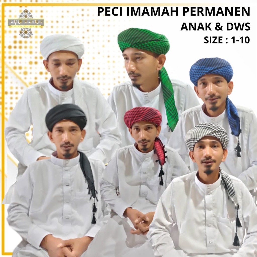 Peci Imamah Permanen Sorban Imamah Permanen/Imamah permanen/Peci Sorban imamah Permanen