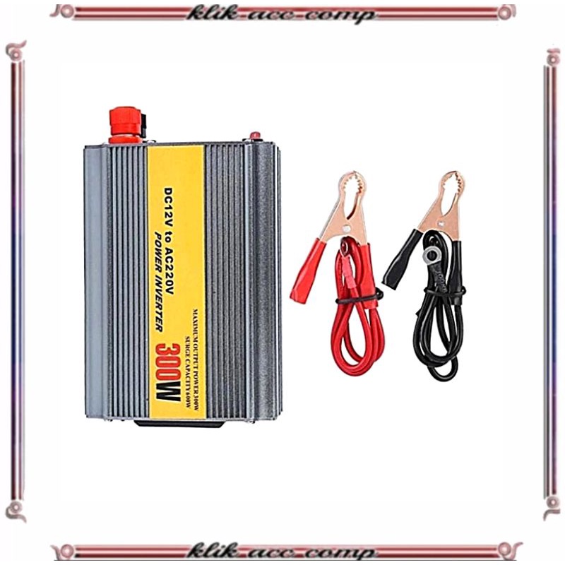 Power Inverter / 300 Watt Dengan USB 5V / Perubah Arus DC to AC / Penstabil Listrik DC to AC