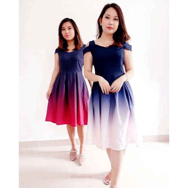 dress gradasi lola sabrina / dress pesta sabrina