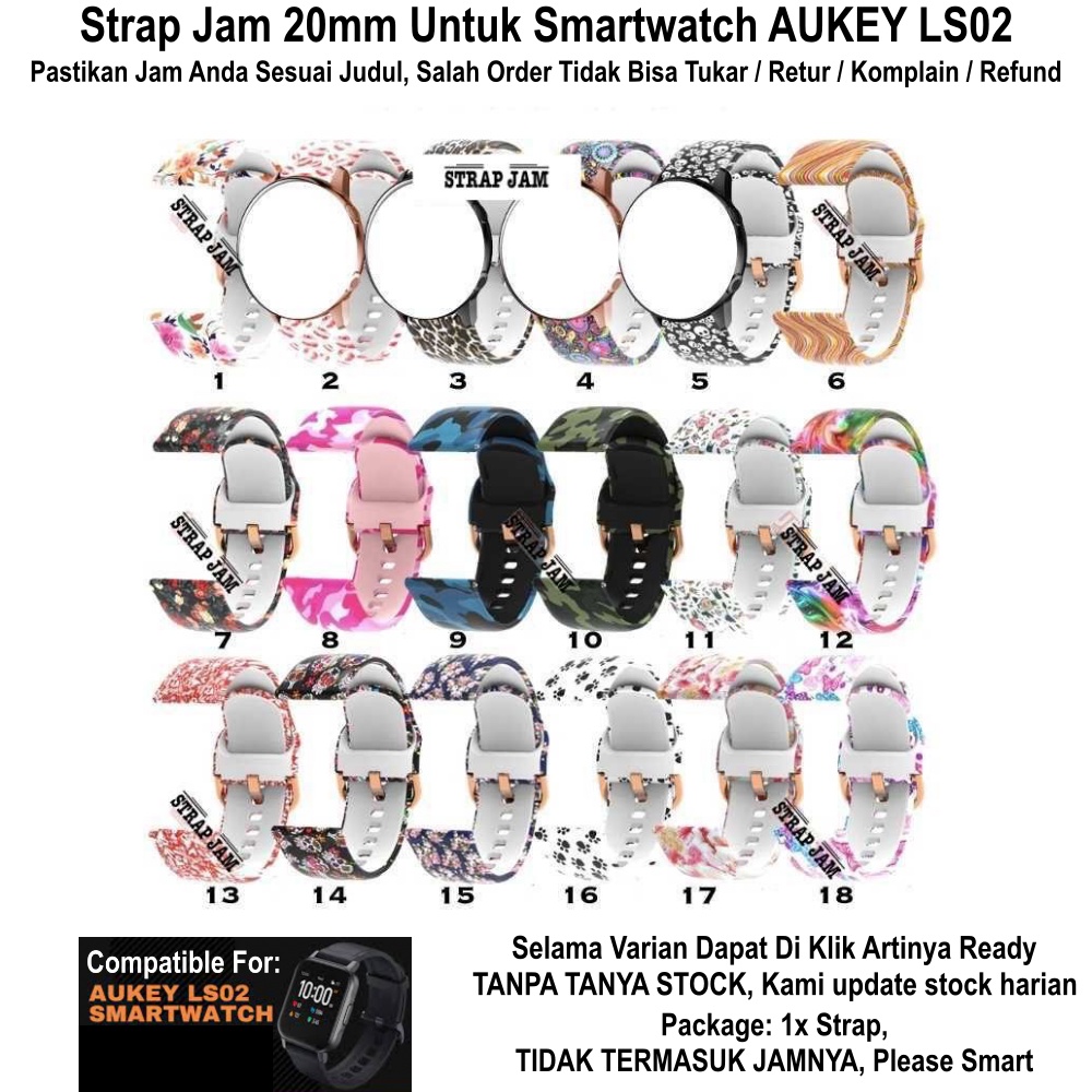 MOTIF Tali Jam Aukey LS02 LS-02 - Strap 20mm Varian Gambar Untuk Wanita