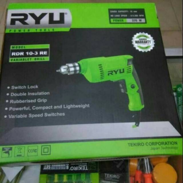 MESIN BOR RYU RDR 10-3 RE HAND DRILL RYU RDR 10-3RE MESIN BOR BESI KAYU RYU