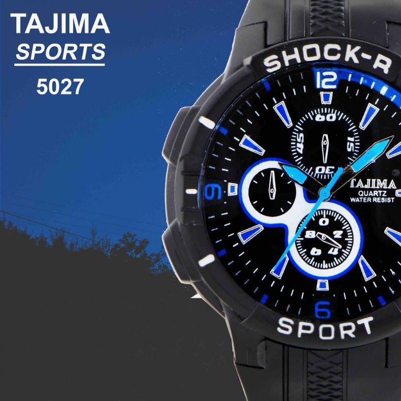 Tajima Analog 5027 - Jam Tangan Pria - Rubber - Garansi 1 tahun