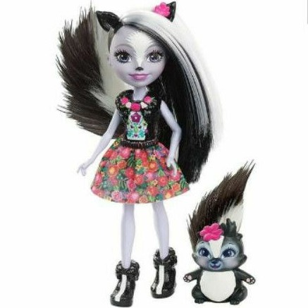 Mainan Edukasi Anak Cewe Boneka Figur Original Enchantimals Sage Skunk Caper Figure Set Barbie