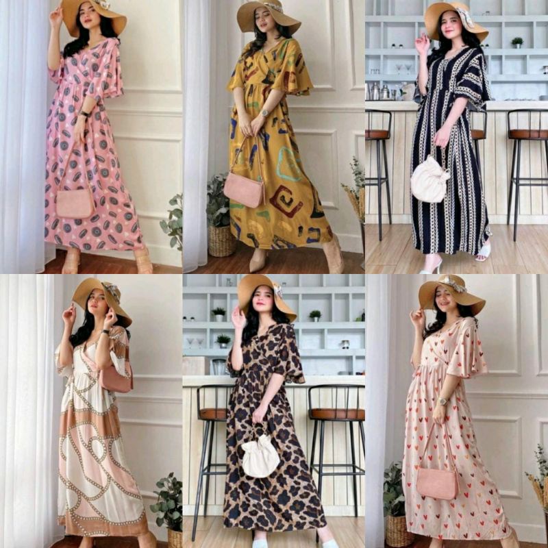 Daster Kimono Lengan Terompet / Homedress Kimono Busui