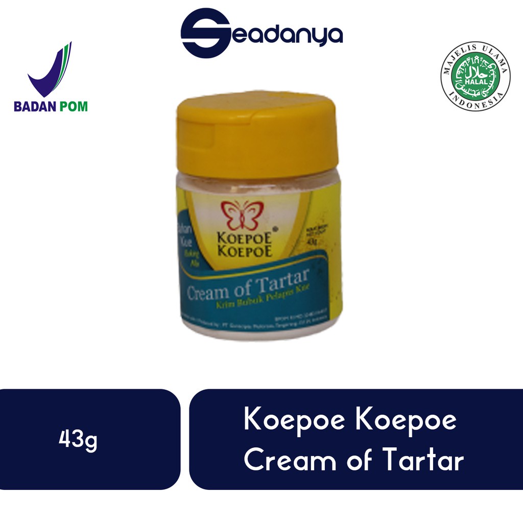 

Cream Of Tartar 43g Koepoe Koepoe Krim Bubuk Pelapis Kue - Halal MUI & BPOM