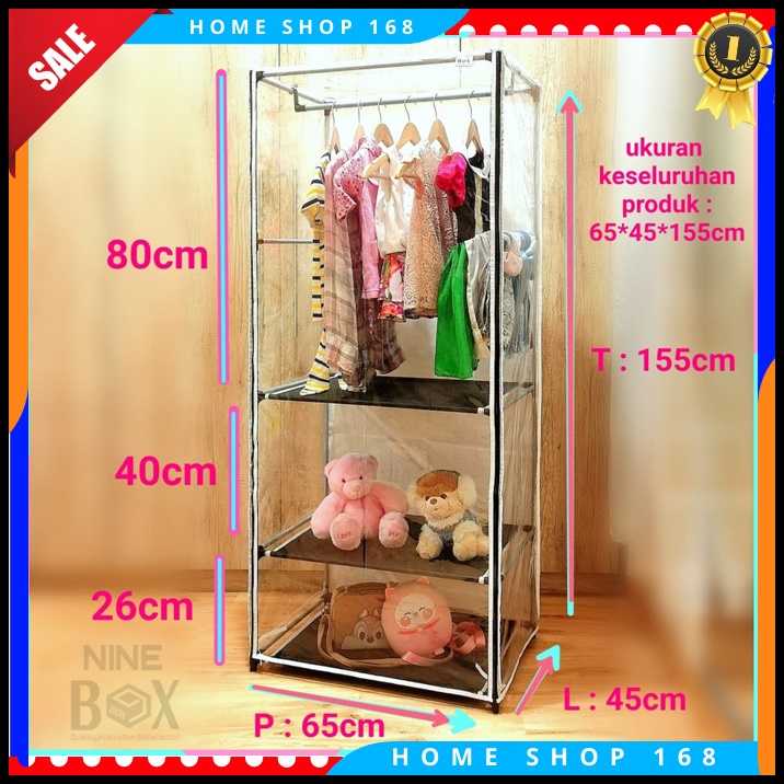 TK 062 LEMARI PAKAIAN GANTUNG / RAK BAJU GANTUNG / RAK GAMIS /RAK JILBAB / LEMARI PORTABLE TRANSPARA