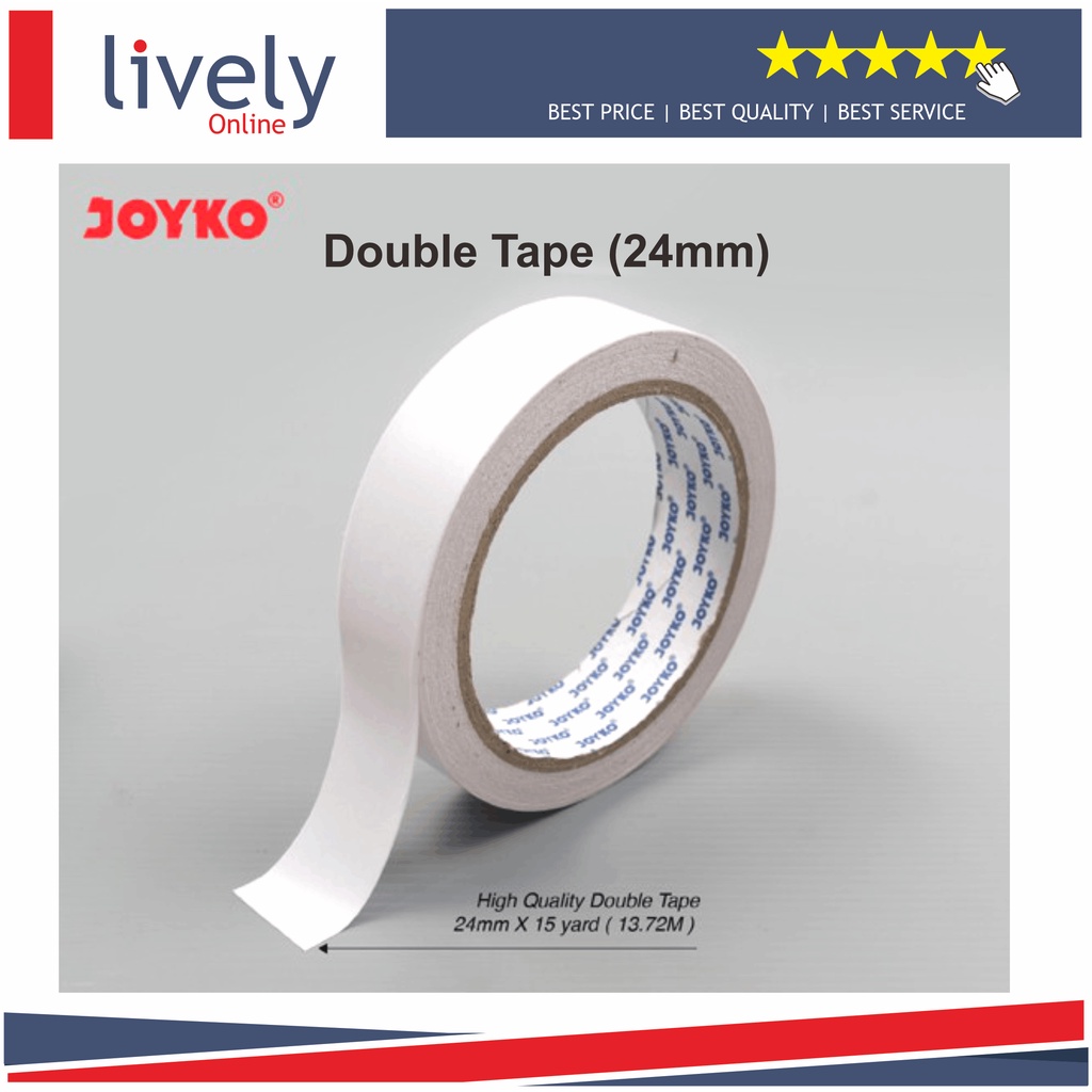 Double Tape Perekat 2 Sisi Joyko ukuran 24 mm X 15 yard