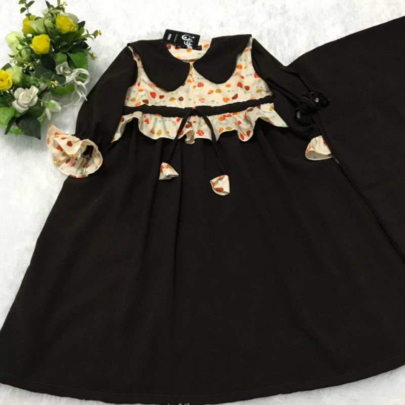 Set Gamis Safar dan Set Jilbab Cadar tali Anak Fortalize 1-12th
