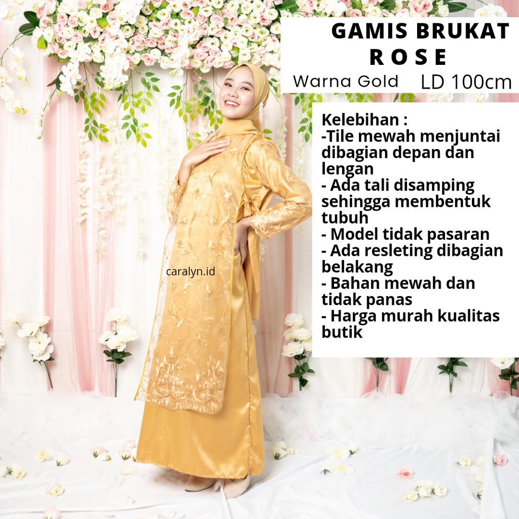 SUPER SALE GAMIS BRUKAT WANITA TERBARU 2023 BAJU MUSLIM LEBARAN KONDANGAN ROSE