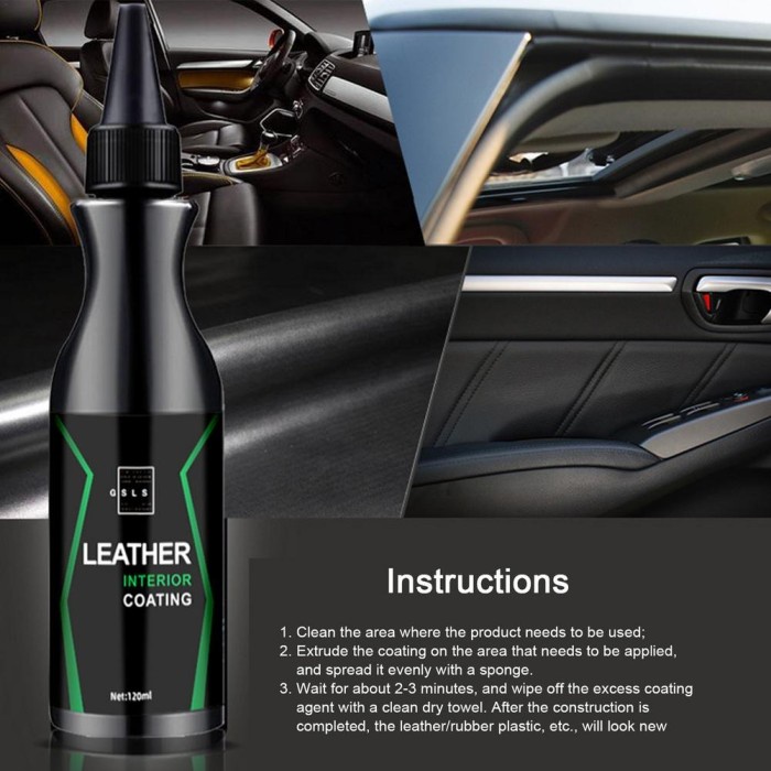 GSLS Leather Interior Coating Cleaner Pembersih Kulit Jok Dashboard Panel Mobil