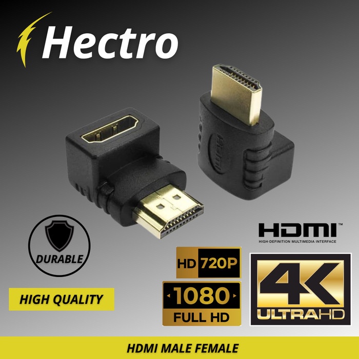 HECTRO Converter Adapter Connector Konektor HDTV Male Female 90 Siku L