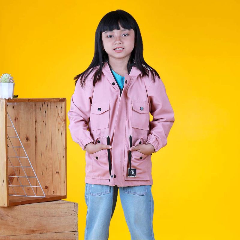 Jaket Parka Anak Perempuan Pink | Jaket Kasual Hodies Anak Original