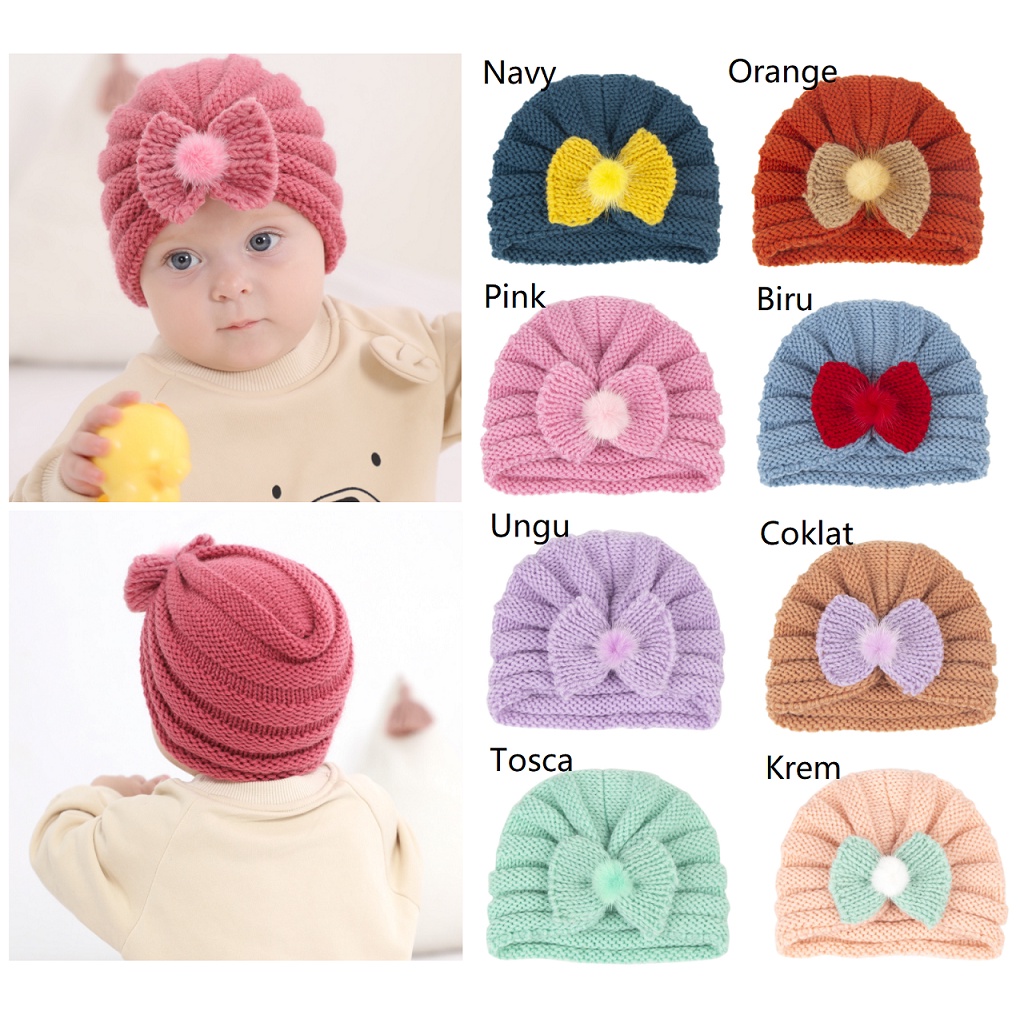 Turban Bayi Anak Perempuan / Topi Turban Anak Bayi Lucu