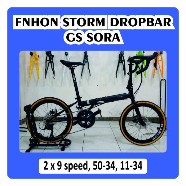 Sepeda Fnhon Storm Dropbar RB Balap Shimano Sora Brifter FD RD R3000 Drop bar R3000 WS Wheelset Lite