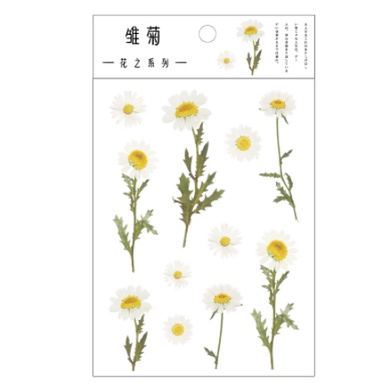 Sticker Retro Bunga Flower Flowery Bujo Bullet Journalling Scrapbook Stiker Daisy Vintage-Daisy