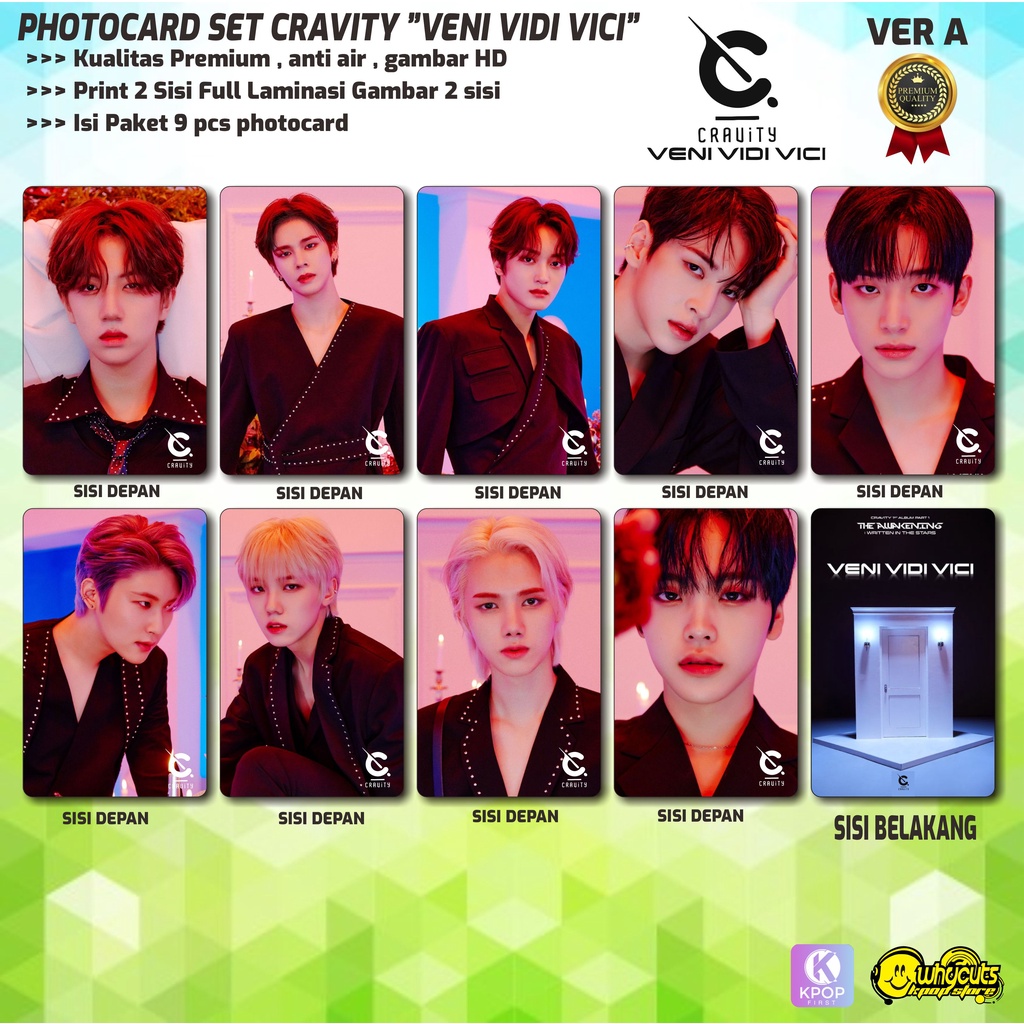 PHOTOCARD SET PC CRAVITY PREMIUM // VENI VIDI VICI // THE AWAKENING // PRINT 2 SISI // 9 PCS FULL LAMINASI