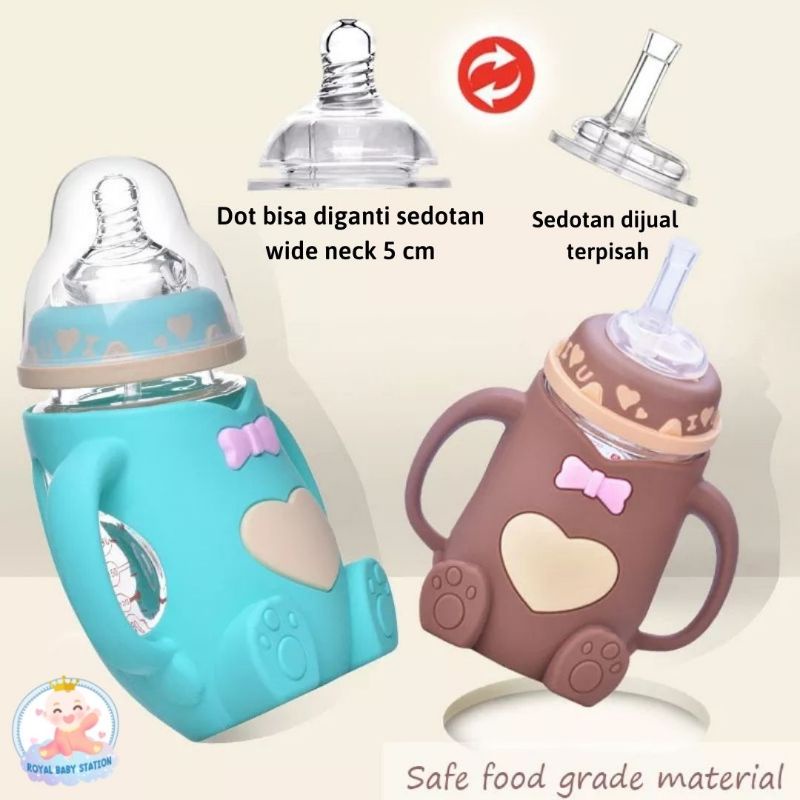 PROMO Botol Susu Dengan Pelindung silikon Model Terbaru Lucu 240ml