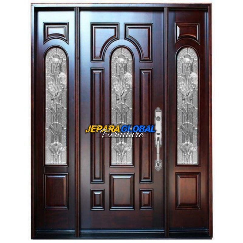 Pintu Rumah minimalis Jati + Jendela ( pintu rumah ukir,kusen jati murah,pintu rumah new )