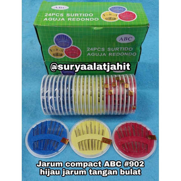 Jarum compact ABC #902 hijau jarum tangan bulat =rp.2.000/1pcs